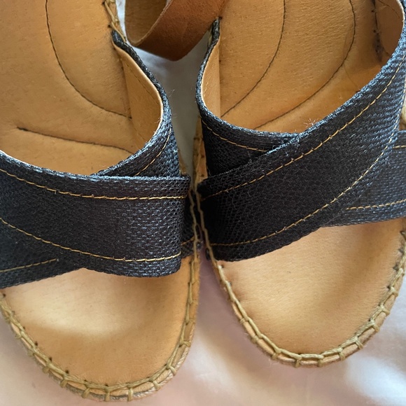 Brand New Women's Leather and Denim Platform Espadrilles - Picture 5 of 7